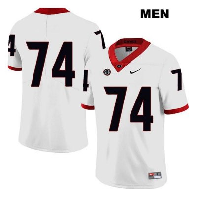 Men's Georgia Bulldogs NCAA #74 Ben Cleveland Nike Stitched White Legend Authentic No Name College Football Jersey TYW3354CY
